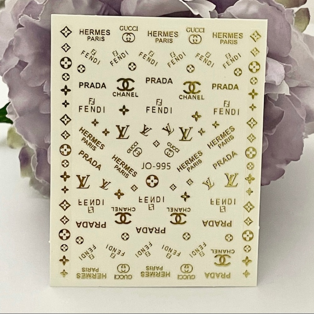 Luxury Designer Logo Fingernail Art Stickers